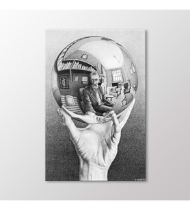 Arty Tablo Hand With Reflecting Sphere Tablo (Karışık)