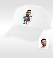 BK Gift Kişiye Özel Bay Patron Karikatür Beyaz Şapka  3