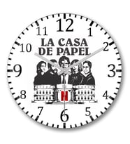 La Casa De Papel  Duvar Saati  Bombeli Gercek Cam