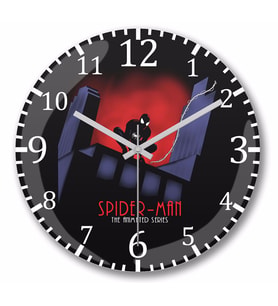 Superheros Spider The Animated Duvar Saati Bombeli Gercek Cam