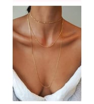 Kadın Üçlü Şeri Zincir Kolye Gold Kaplama Katmanlı Kolye Choker Uzun Çoklu Kolye