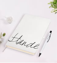 BK Gift Kişiye Özel El Yazılı Beyaz Defter Kalem Seti-1