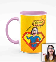 BK Gift Kişiye Özel Anneler Günü Temalı Karikatürlü Pembe Kupa Bardak P3