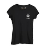 Kalp - Kilitli Siyah Kadın Tshirt