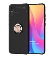Microsonic Xiaomi Redmi 9A Kılıf Kickstand Ring Holder Siyah Rose