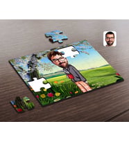 BK Gift Kişiye Özel Erkek Karikatürlü Ahşap Puzzle-60