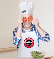 BK Gift Kişiye Özel Dünyanın En İyi Babası Erkek Mutfak Önlüğü ve Aşçı Şapkası Seti-7 (Beyaz)