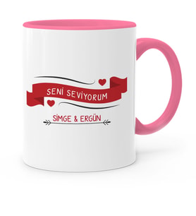 BK Gift Kişiye Özel Sevgililer Günü Temalı Pembe Kupa Bardak  60