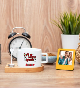 Grafik ve Fotoğraf Öğretmeni Fincan ve Turuncu Mini Fotoğraf Çerçevesi