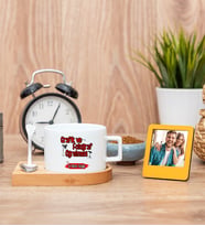 Grafik ve Fotoğraf Öğretmeni Fincan ve Turuncu Mini Fotoğraf Çerçevesi