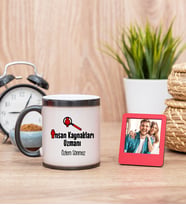 İnsan Kaynakları Uzmanı Sihirli  Kupa Bardak ve Kırmızı Mini Çerçeve