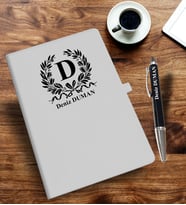 Kişiye Özel Harf Tasarımlı  İsme Özel Defter ve Kalem