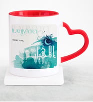 BK Gift Kişiye Özel Mesleki İlahiyatçı Kırmızı Kalpli Kupa Bardak  3