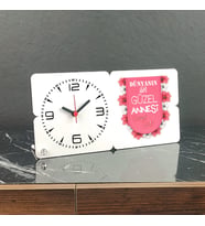 Dünyanın En Güzel Annesi Ahşap Masa Saati