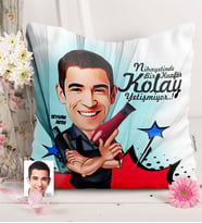 BK Gift Kişiye Özel Bay Kuaför Karikatürlü  Yastık  1
