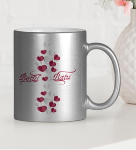 BK Gift Kişiye Özel Sevgililer Günü Temalı Gümüş Yaldızlı Kupa Bardak  30