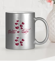 BK Gift Kişiye Özel Sevgililer Günü Temalı Gümüş Yaldızlı Kupa Bardak  30