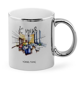 BK Gift Kişiye Özel Mesleki İç Mimar Krom Kupa Bardak  4