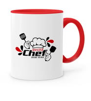 BK Gift Kişiye Özel Chef Kırmızı Kupa Bardak  3