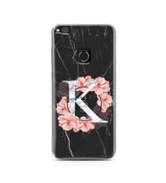 Mermer Çiçekli Harf Tasarım Süper Şeffaf Silikon Telefon Kılıfı Huawei P9 Lite 2