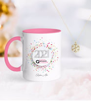 BK Gift Kişiye Özel 2024 Sana Mutluluk Getirsin Pembe Kupa ve Kar Tanesi Kolye-1 (Model 1)