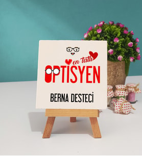 Mesajlı Optisyen Tasarımlı Kişiye Özel Optisyen Dekoratif Taş Baskı 