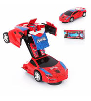 Spiderman Işıklı Sesli Açılır Araba - Örümcek Adam Açılır Araba - Transformers Robot Araba (Karışık)