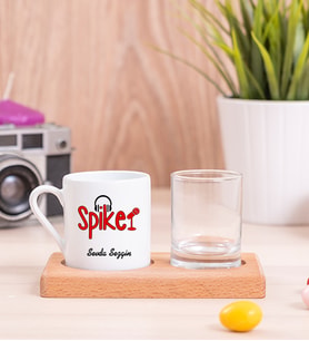 Spiker Ahşap Sunumlu Türk Kahvesi Fincanı
