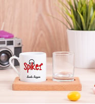 Spiker Ahşap Sunumlu Türk Kahvesi Fincanı