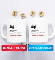 İkili Eş Kupa Bardak Beyaz