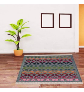 Kilim Desenli Etnik Dijital Baskı Yıkanabilir Modern Salon Halı ve Yolluk (Karışık)