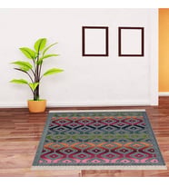Kilim Desenli Etnik Dijital Baskı Yıkanabilir Modern Salon Halı ve Yolluk (Karışık)