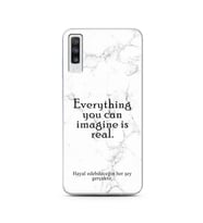 Samsung A70 Beyaz Mermer Söz Tasarımlı Telefon Kılıfı