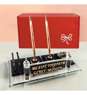 Kristal Masa İsimliği Kalemli Ofis Hediyesi M117