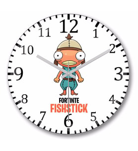Fortnite  Fıshstıck Fortnite Duvar Saati Bombeli Gercek Cam