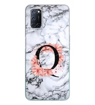 Mermer Çiçekli Harf Tasarım Süper Şeffaf Silikon Telefon Kılıfı Oppo A52-A72 Q-H