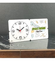 Biyoloji Öğretmenine Hediye Ahşap Masa Saati 001