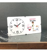 Dentist Ahşap Masa Saati