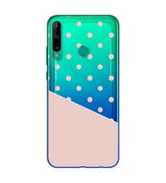 Çapraz Pembe Tasarımlı Süper Şeffaf Silikon Telefon Kılıfı Huawei P40 Lite E