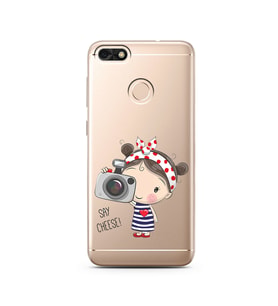 Foto Kız Tasarımlı Süper Şeffaf Silikon Telefon Kılıfı Huawei P9 Lite (2017) Min