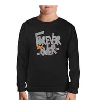 Yazı - Forever it's Over Siyah Çocuk Sweatshirt