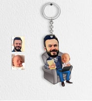 BK Gift Kişiye Özel Baba Oğul Karikatür Anahtarlık  1