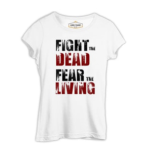 The Walking Dead - Fight Beyaz Kadın Tshirt