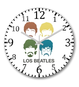 The Beatles Los Beatles Duvar Saati Bombeli Gercek Cam