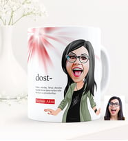 BK Gift Kişiye Özel Dost Karikatürlü Beyaz Kupa Bardak - 2