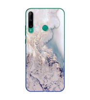 Lila Mermer Tasarımlı Süper Şeffaf Silikon Telefon Kılıfı Huawei P40 Lite E
