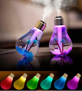 Ampul Şeklinde Led Işıklı Hava Nemlendirici Gece Lambası