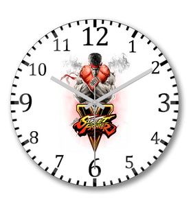Street Fighter V Duvar Saati Bombeli Gercek Cam