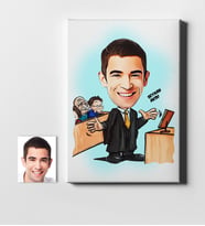 BK Gift Kişiye Özel Bay Avukat Karikatür Kanvas Tablo 50x70cm 3