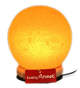 Tuzcu Ahmet Tuz Lambası Küre Model Beyaz Tuzdan Yapılmış